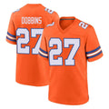 tocy D.Broncos #27 J.K. Dobbins Player Orange Alternate Collection Throwback Game Stitched Jerseys