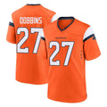 tocy D.Broncos #27 J.K. Dobbins Player Orange Home Game Stitched Jerseys