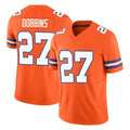tocy D.Broncos #27 J.K. Dobbins Player Orange Limited Alternate Vapor F.U.S.E. Throwback Game Stitched Jerseys