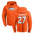 tocy D.Broncos #27 J.K. Dobbins Player Orange Pullover Hoodie Limited Stitched Jerseys