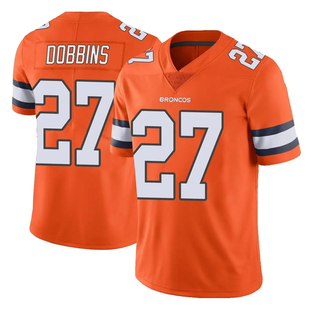 tocy D.Broncos #27 J.K. Dobbins Player Orange Vapor Untouchable Limited Home Game Stitched Jerseys