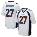 tocy D.Broncos #27 J.K. Dobbins Player White Game Stitched Jerseys