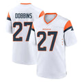 tocy D.Broncos #27 J.K. Dobbins Player White Home Game Stitched Jerseys