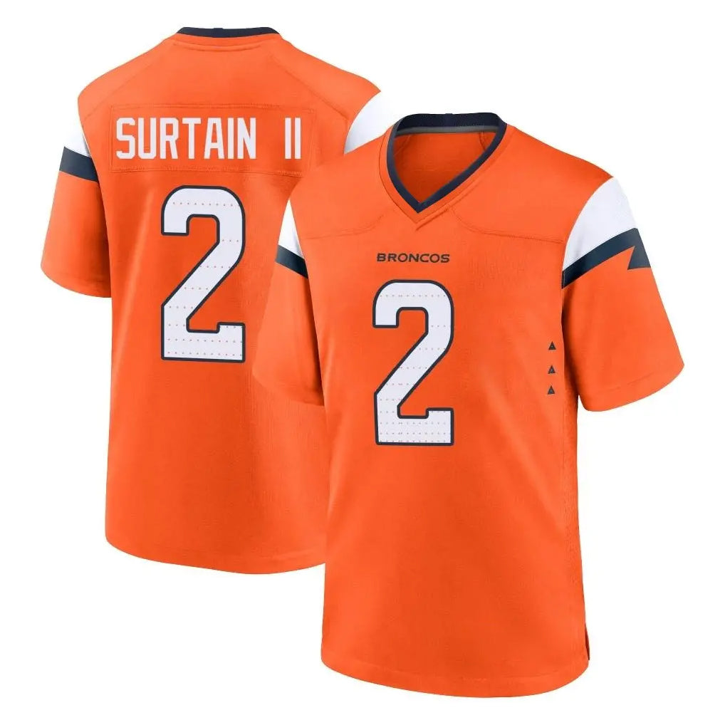 tocy D.Broncos #2 Pat Surtain II Cooper Player Orange Home Game Stitched Jerseys