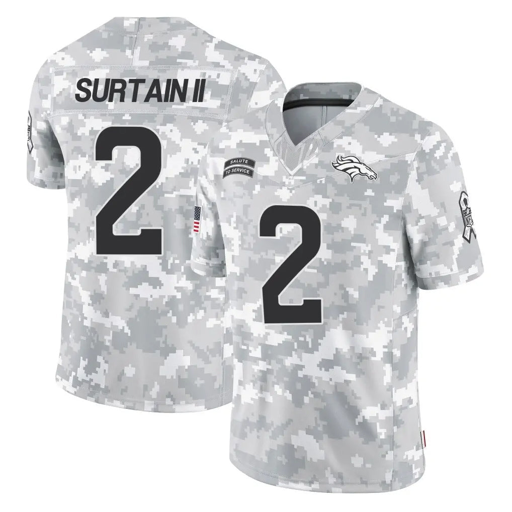 tocy D.Broncos #2 Pat Surtain II Player Arctic Camo Salute To Service Limited Stitched Jerseys