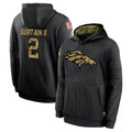tocy D.Broncos #2 Pat Surtain II Player Black Salute to Service Pullover Hoodies Limited Stitched Jerseys