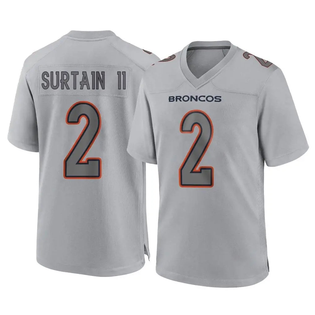 tocy D.Broncos #2 Pat Surtain II Player Gray Atmosphere Fashion Limited Game Stitched Jerseys