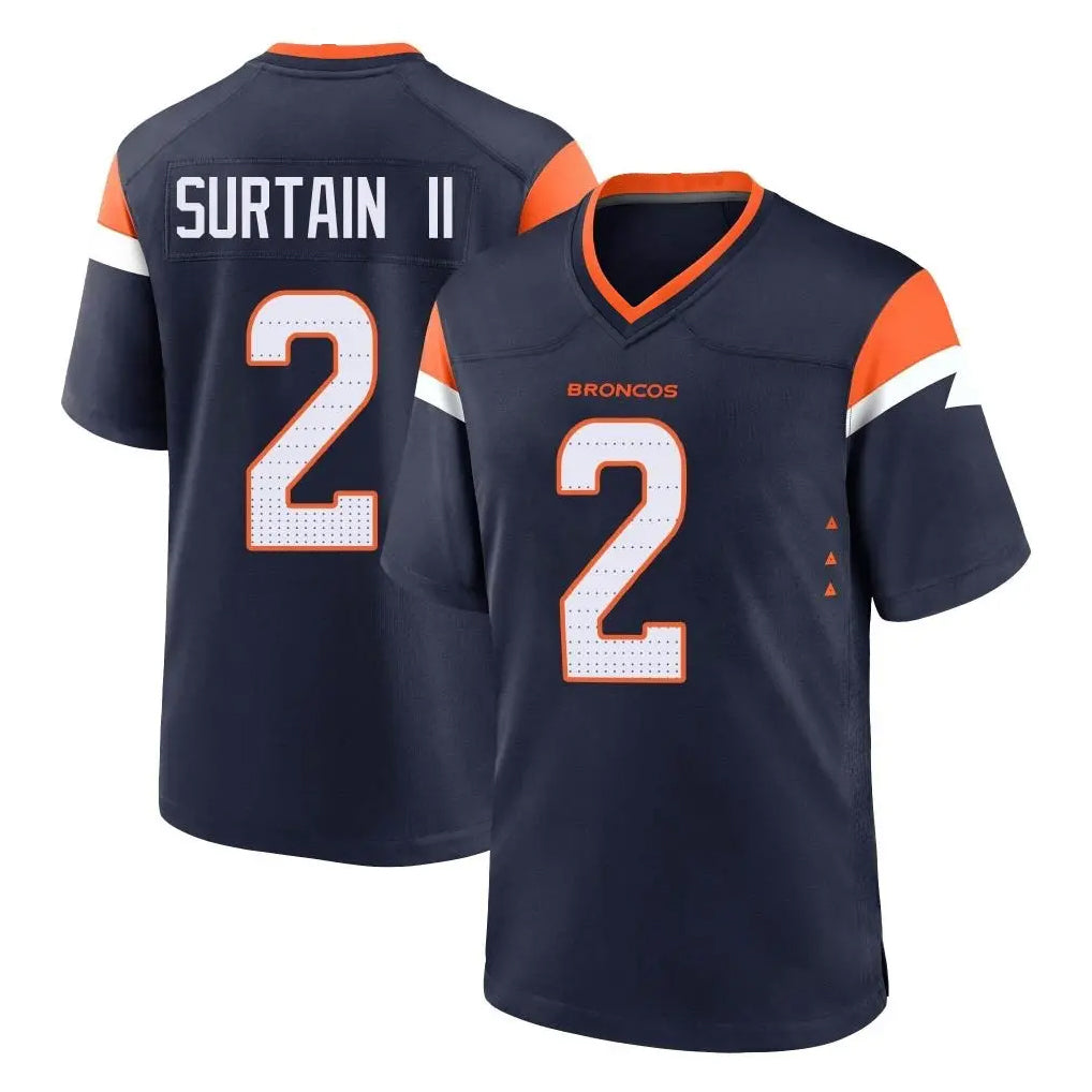 tocy D.Broncos #2 Pat Surtain II Player Navy Home Game Stitched Jerseys