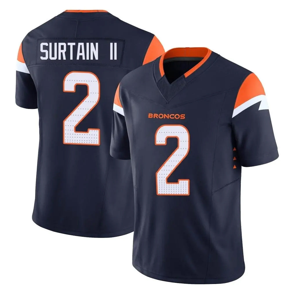 tocy D.Broncos #2 Pat Surtain II Player Navy Limited Vapor F.U.S.E. Home Game Stitched Jerseys