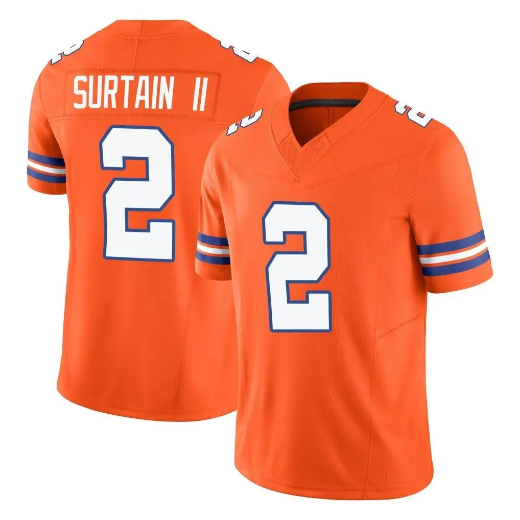 tocy D.Broncos #2 Pat Surtain II Player Orange Limited Alternate Vapor F.U.S.E. Throwback Game Stitched Jerseys