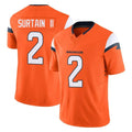 tocy D.Broncos #2 Pat Surtain II Player Orange Vapor F.U.S.E. Limited Home Game Stitched Jerseys