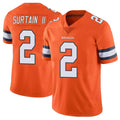 tocy D.Broncos #2 Pat Surtain II Player Orange Vapor Untouchable Limited Home Game Stitched Jerseys