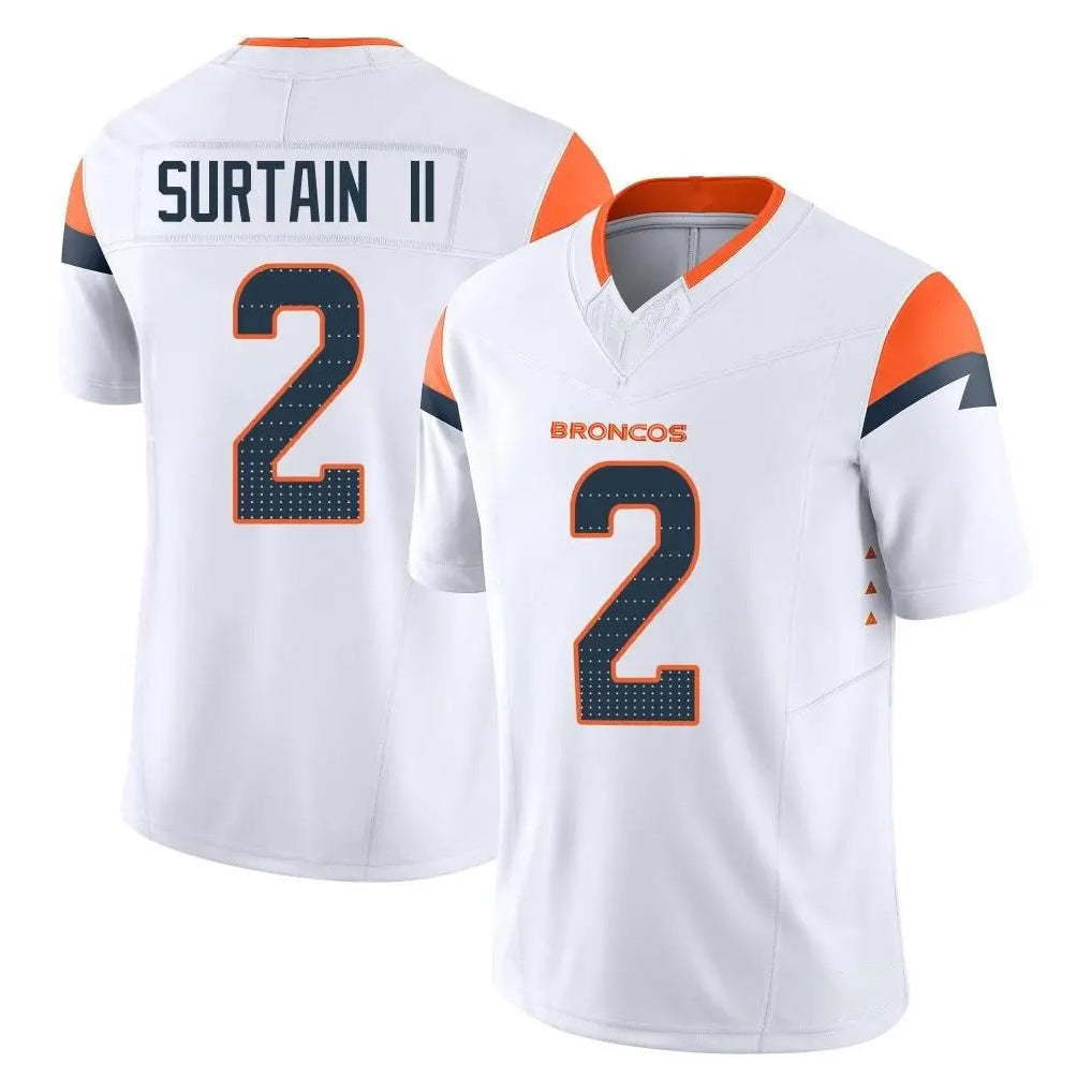 tocy D.Broncos #2 Pat Surtain II Player White Limited Vapor F.U.S.E. Home Game Stitched Jerseys
