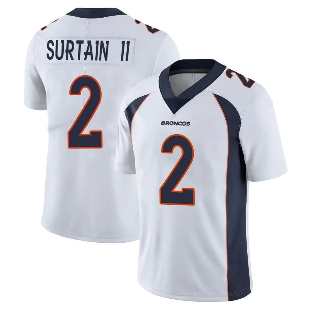 tocy D.Broncos #2 Pat Surtain II Player White Vapor Untouchable Limited Home Game Stitched Jerseys