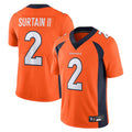 tocy D.Broncos #2 Patrick Surtain II Player Orange Vapor Untouchable Limited Stitched Jerseys
