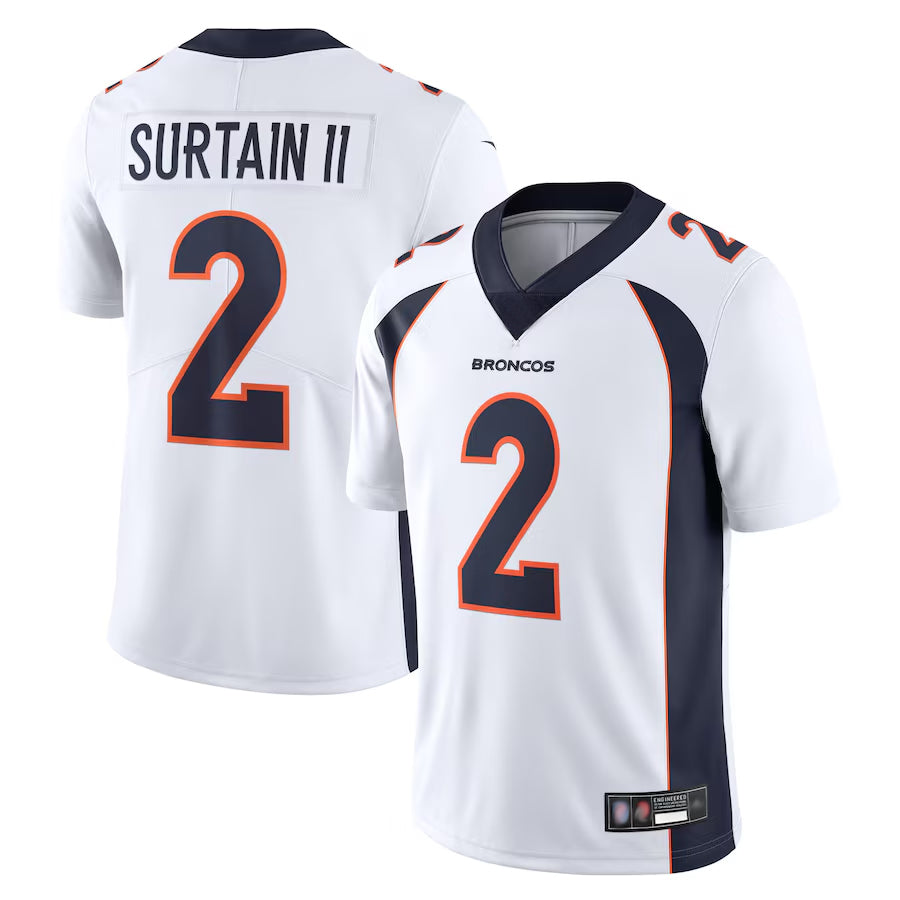 tocy D.Broncos #2 Patrick Surtain II Player White Vapor Untouchable Limited Stitched Jerseys