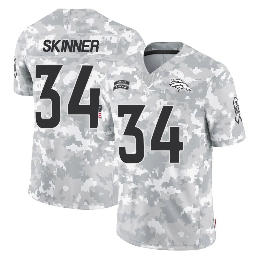 tocy D.Broncos #34 JL Skinner Player Arctic Camo Salute To Service Limited Stitched Jerseys