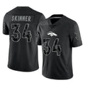 tocy D.Broncos #34 JL Skinner Player Black Reflective Limited Stitched Jerseys