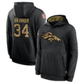 tocy D.Broncos #34 JL Skinner Player Black Salute to Service Pullover Hoodies Limited Stitched Jerseys