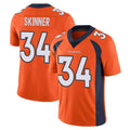 tocy D.Broncos #34 JL Skinner Player Orange Color Vapor Untouchable Limited Game Stitched Jerseys