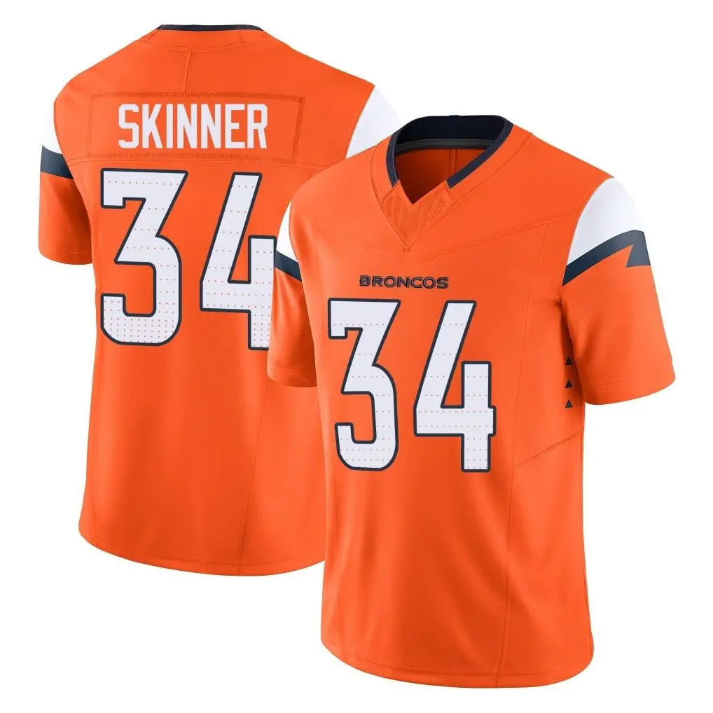 tocy D.Broncos #34 JL Skinner Player Orange Vapor F.U.S.E. Limited Home Game Stitched Jerseys