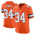 tocy D.Broncos #34 JL Skinner Player Orange Vapor Untouchable Limited Home Game Stitched Jerseys