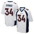 tocy D.Broncos #34 JL Skinner Player White Game Stitched Jerseys