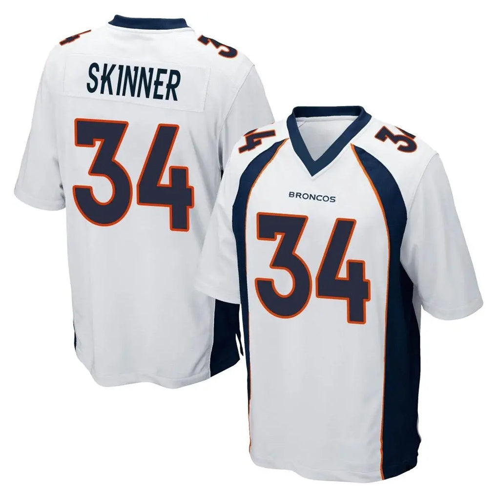 tocy D.Broncos #34 JL Skinner Player White Game Stitched Jerseys