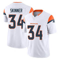 tocy D.Broncos #34 JL Skinner Player White Limited Vapor F.U.S.E. Home Game Stitched Jerseys