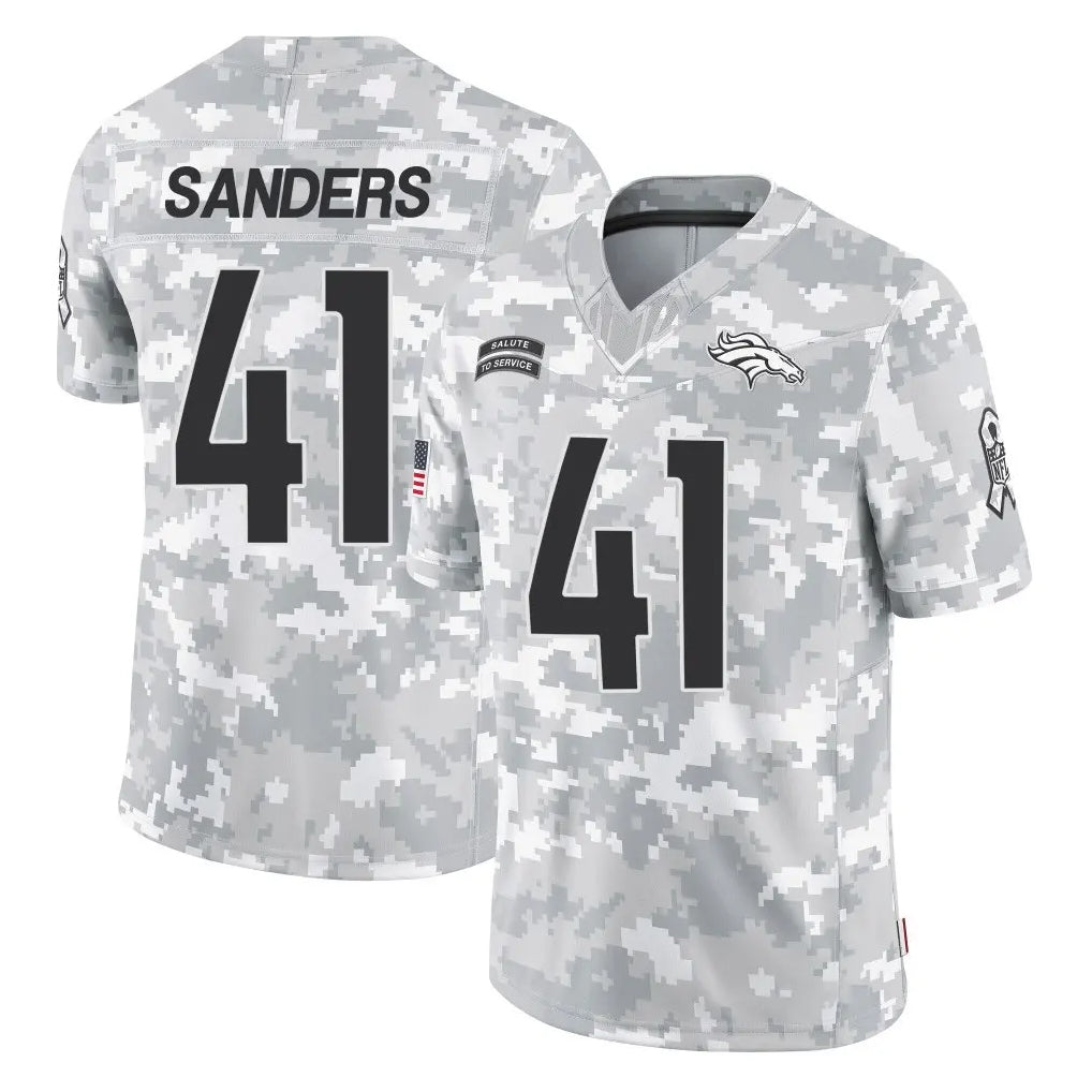 tocy D.Broncos #41 Drew Sanders Player Arctic Camo Salute To Service Limited Stitched Jerseys