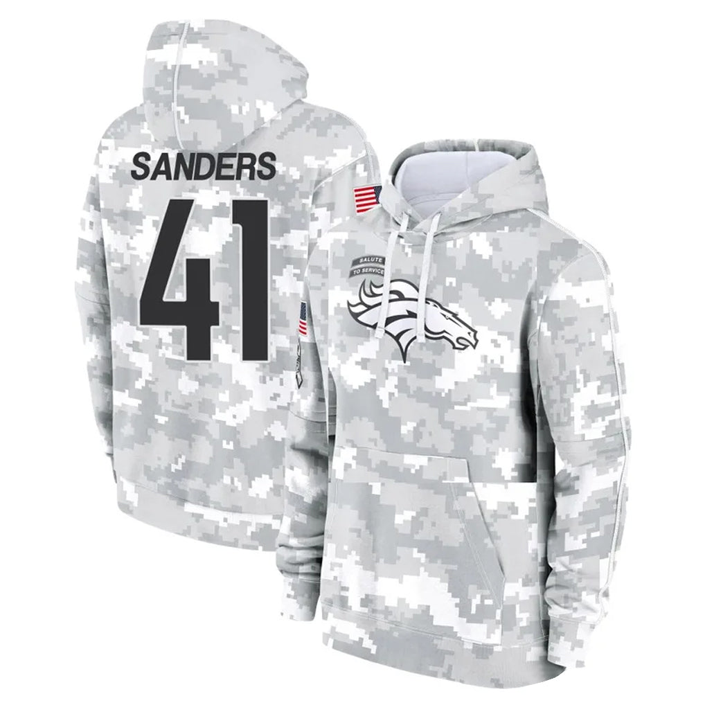 tocy D.Broncos #41 Drew Sanders Player Arctic Camo Salute to Service Hoodies Limited Game Stitched Jerseys