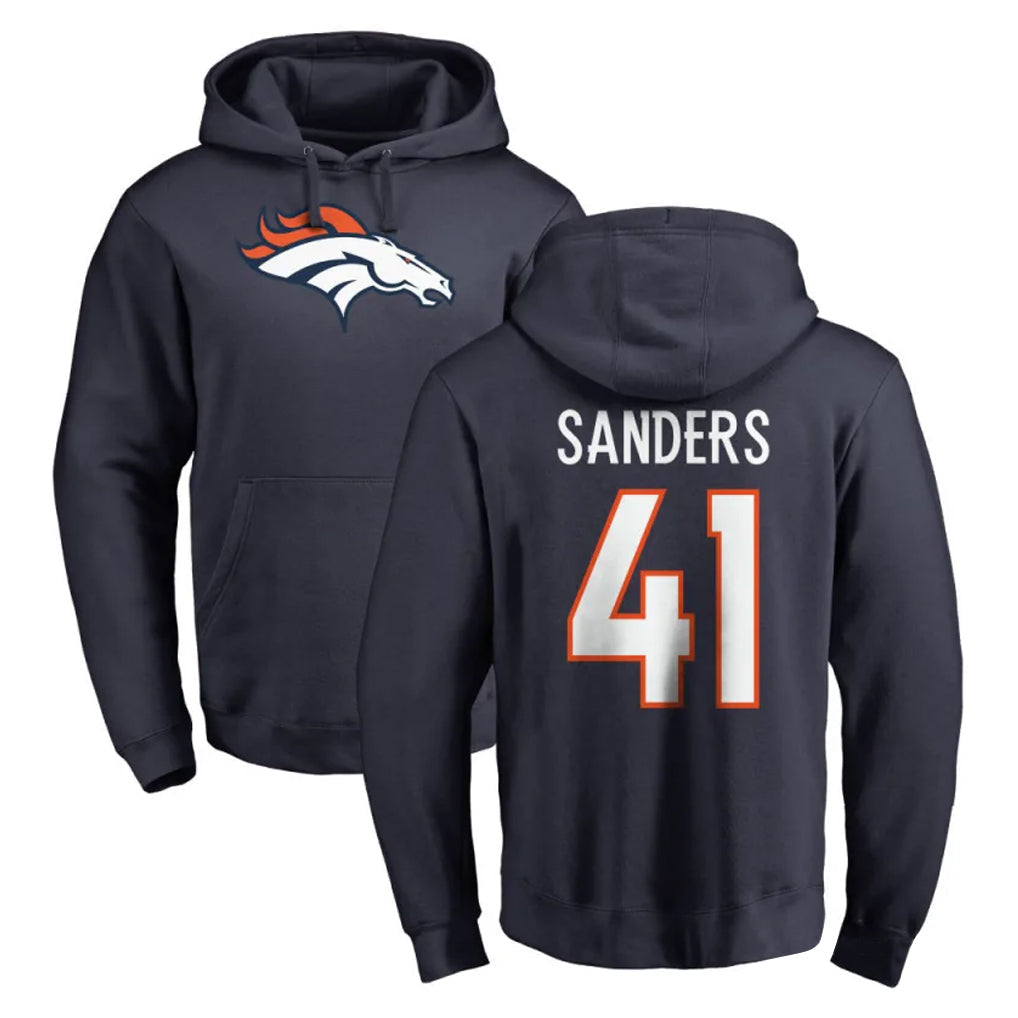 tocy D.Broncos #41 Drew Sanders Player Navy Pullover Hoodie Limited Stitched Jerseys
