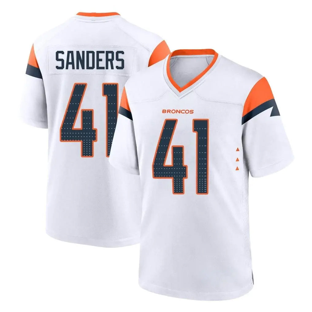 tocy D.Broncos #41 Drew Sanders Player White Home Game Stitched Jerseys