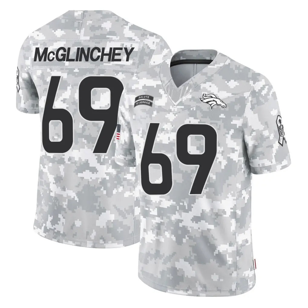 tocy D.Broncos #69 Mike McGlinchey Player Arctic Camo Salute To Service Limited Stitched Jerseys