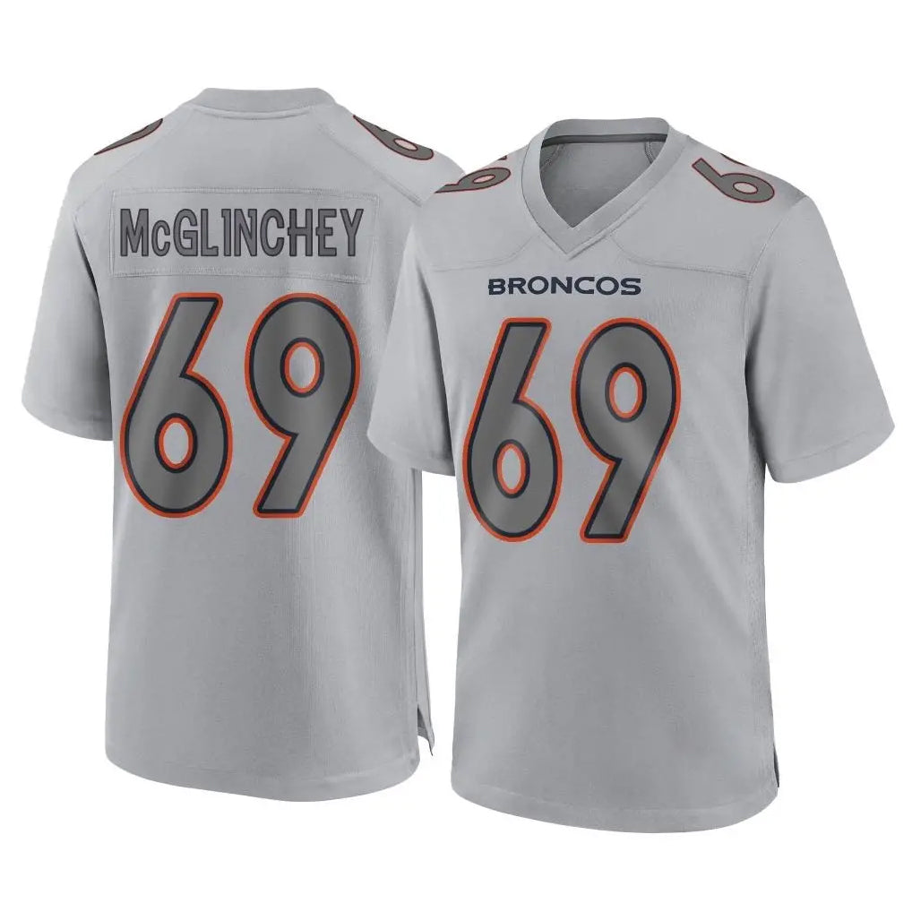 tocy D.Broncos #69 Mike McGlinchey Player Gray Atmosphere Fashion Limited Game Stitched Jerseys