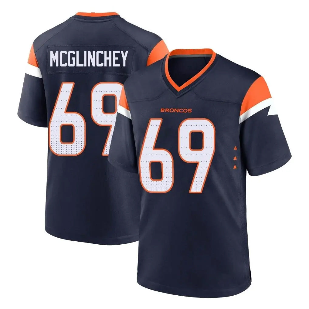 tocy D.Broncos #69 Mike McGlinchey Player Navy Home Game Stitched Jerseys