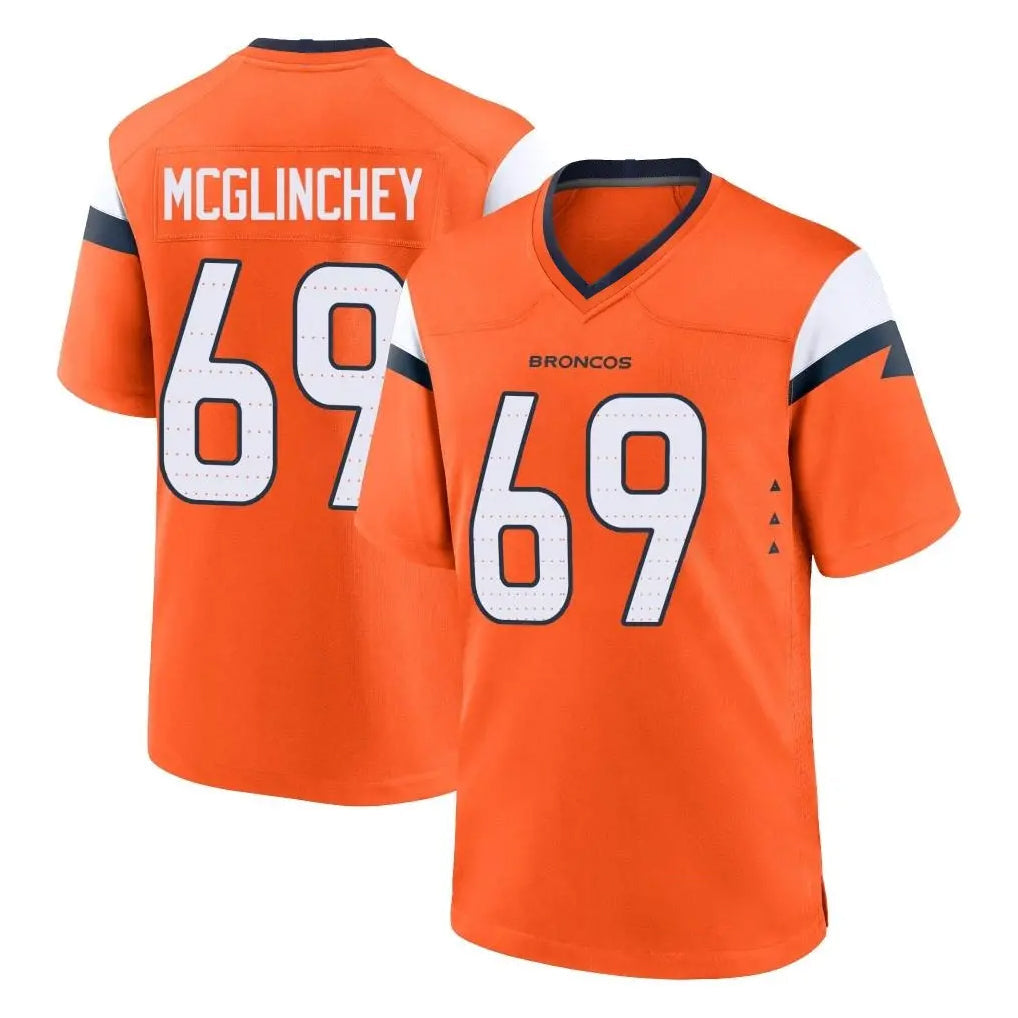 tocy D.Broncos #69 Mike McGlinchey Player Orange Home Game Stitched Jerseys