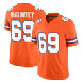 tocy D.Broncos #69 Mike McGlinchey Player Orange Limited Alternate Vapor F.U.S.E. Throwback Game Stitched Jerseys