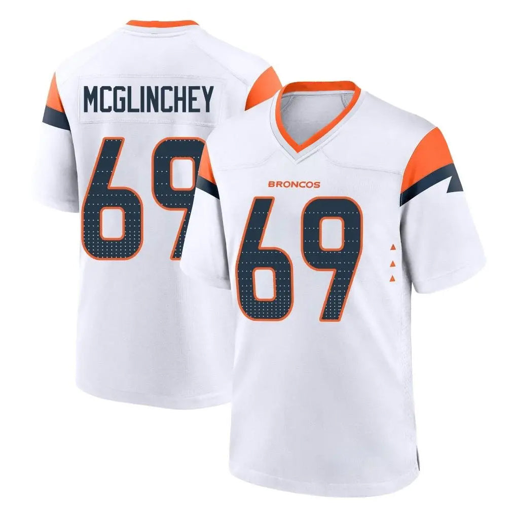 tocy D.Broncos #69 Mike McGlinchey Player White Home Game Stitched Jerseys