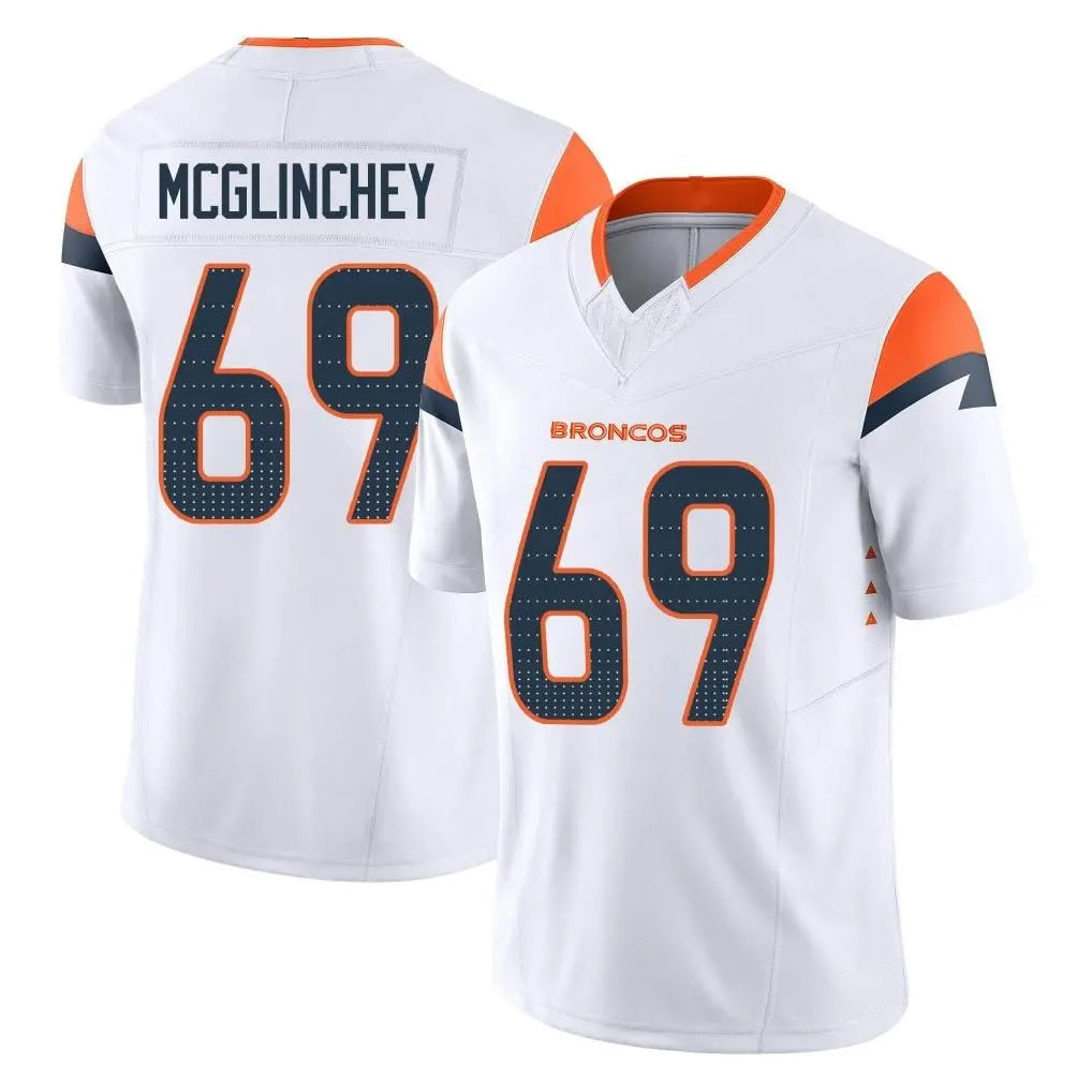 tocy D.Broncos #69 Mike McGlinchey Player White Limited Vapor F.U.S.E. Home Game Stitched Jerseys