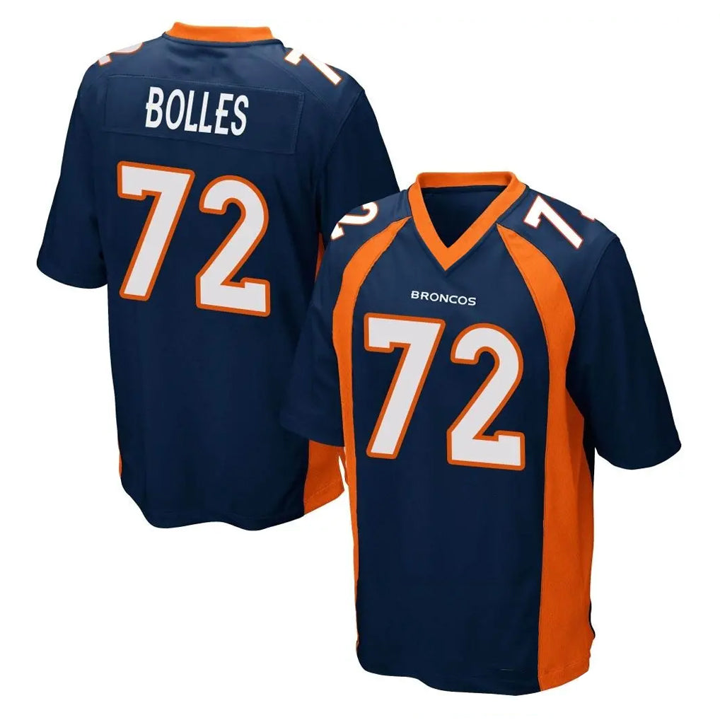 tocy D.Broncos #72 Garett Bolles Player Navy Game Stitched Jerseys