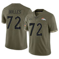 tocy D.Broncos #72 Garett Bolles Player Olive Salute To Service Limited Stitched Jerseys