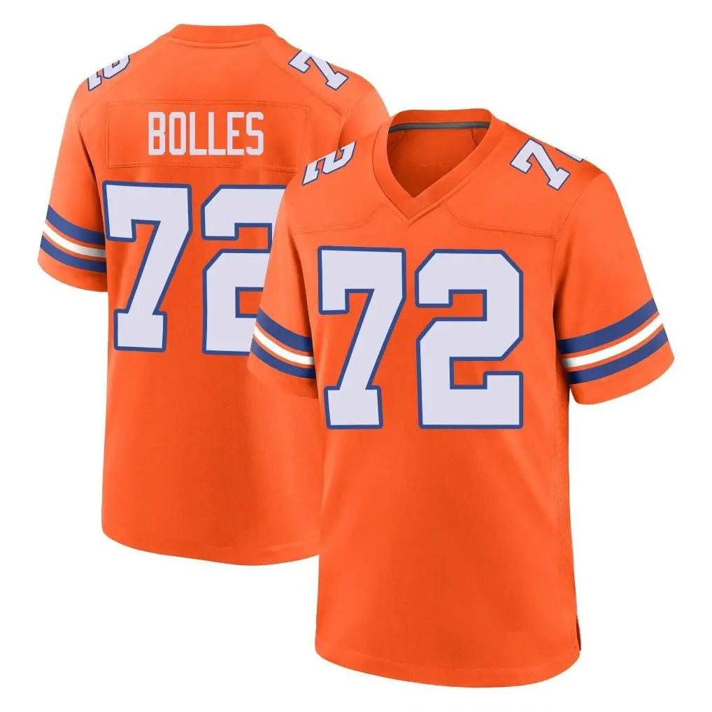 tocy D.Broncos #72 Garett Bolles Player Orange Alternate Collection Throwback Game Stitched Jerseys