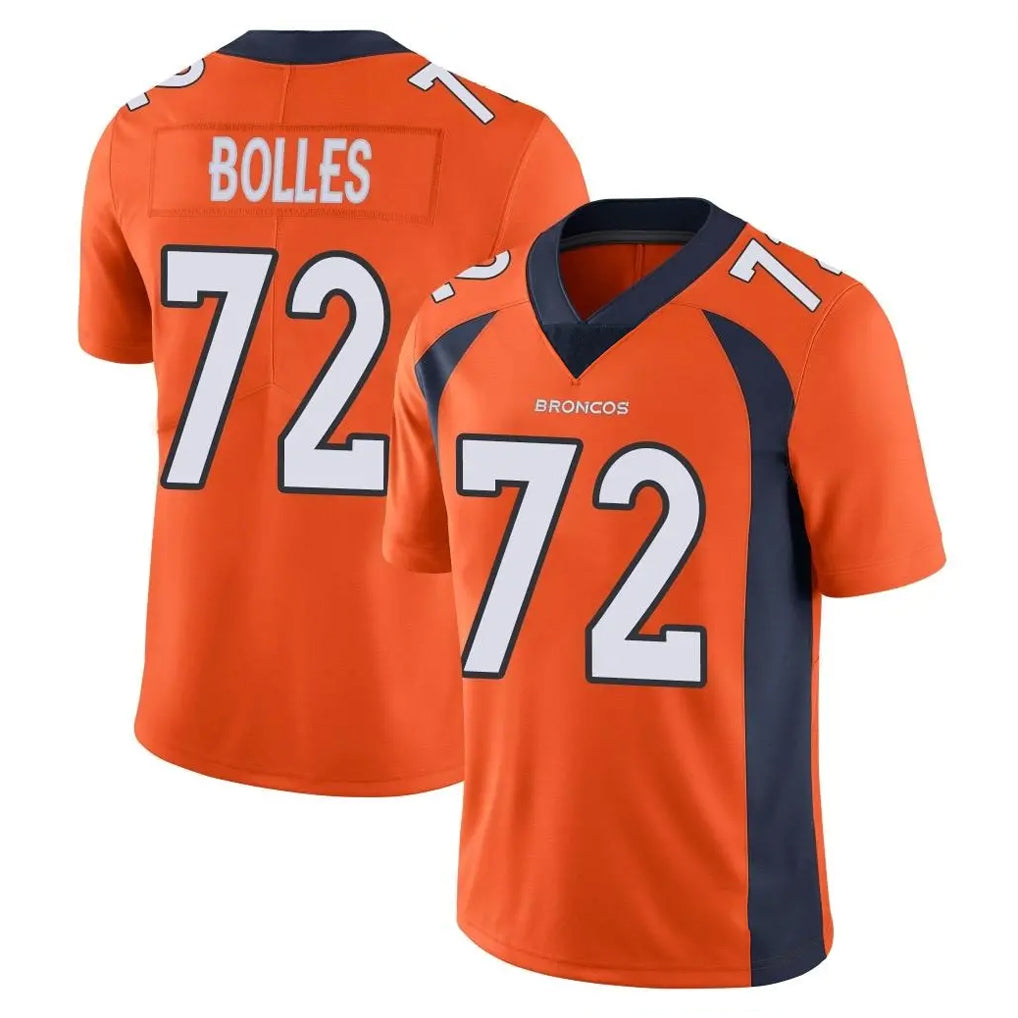 tocy D.Broncos #72 Garett Bolles Player Orange Color Vapor Untouchable Limited Game Stitched Jerseys