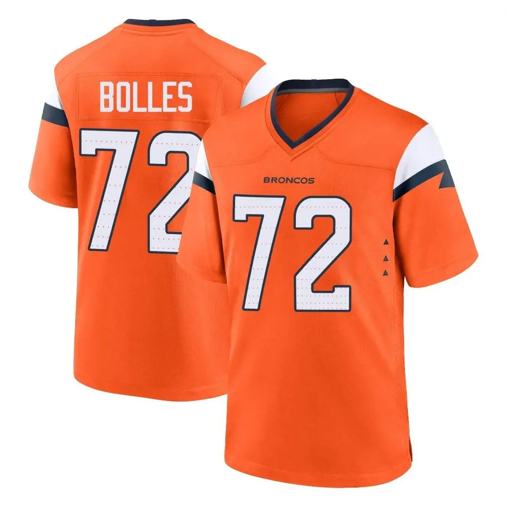 tocy D.Broncos #72 Garett Bolles Player Orange Home Game Stitched Jerseys