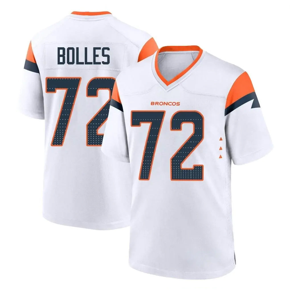 tocy D.Broncos #72 Garett Bolles Player White Home Game Stitched Jerseys