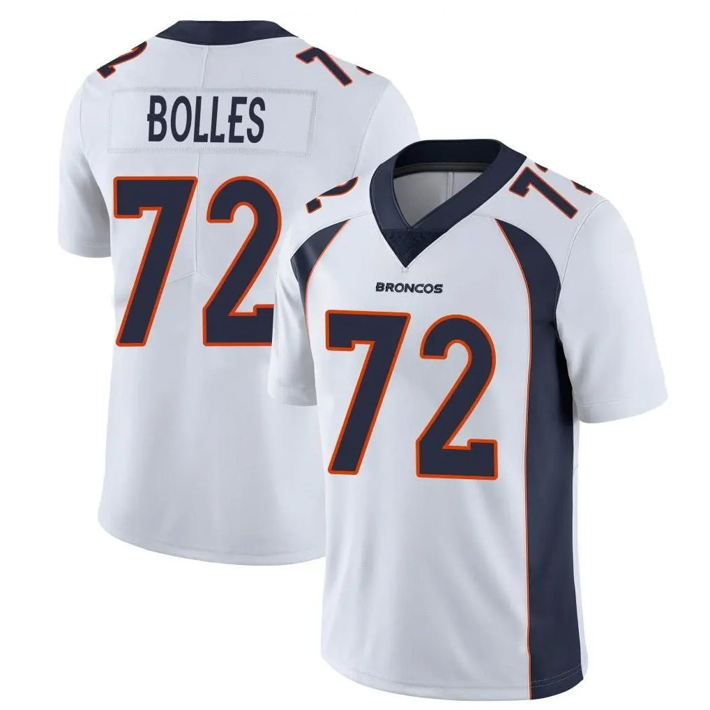 tocy D.Broncos #72 Garett Bolles Player White Vapor Untouchable Limited Home Game Stitched Jerseys