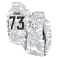 tocy D.Broncos #73 Frank Crum Player Arctic Camo Salute to Service Hoodies Limited Game Stitched Jerseys