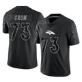 tocy D.Broncos #73 Frank Crum Player Black Reflective Limited Stitched Jerseys