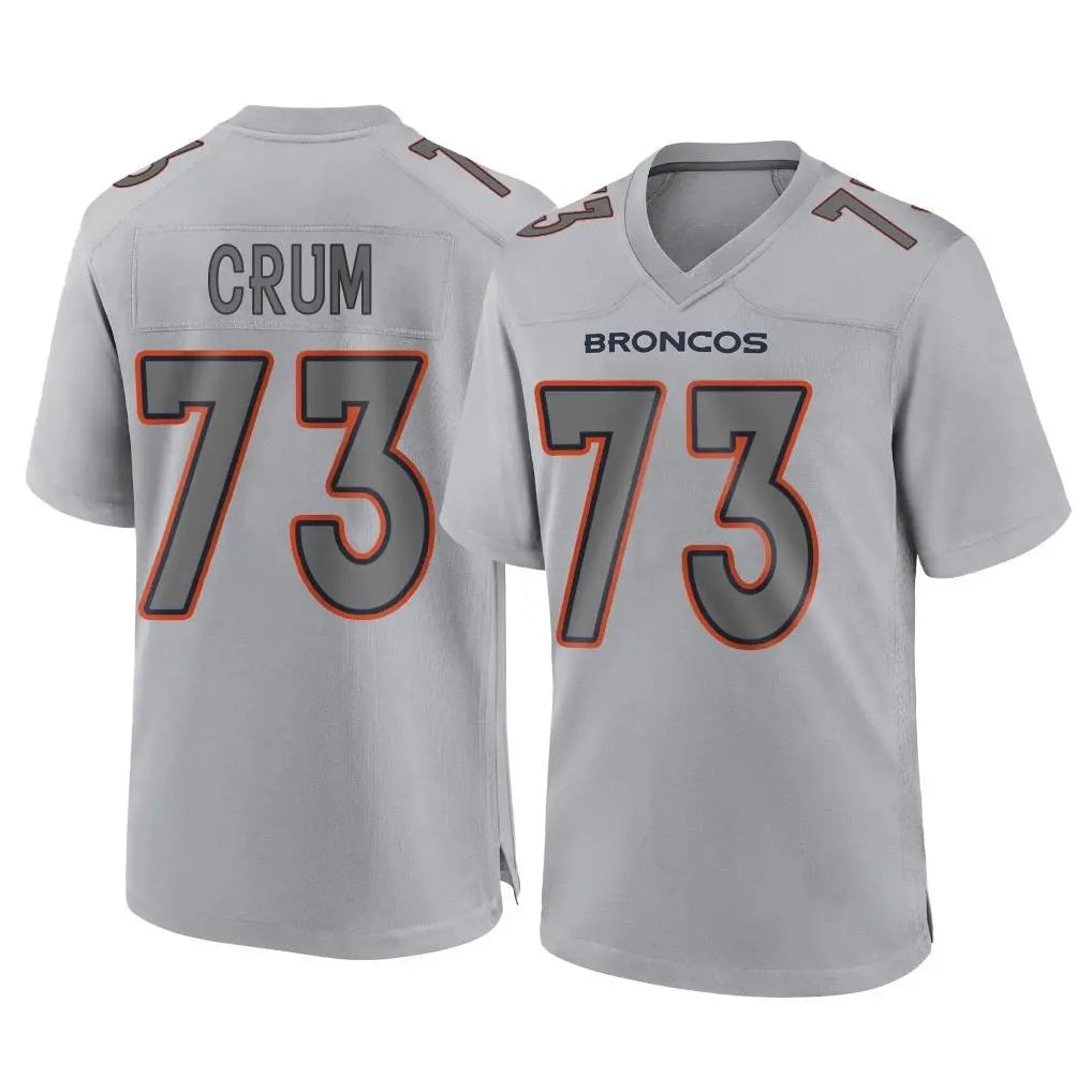 tocy D.Broncos #73 Frank Crum Player Gray Atmosphere Fashion Limited Game Stitched Jerseys